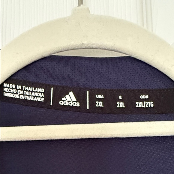 Adidas Dark Blue Quarter-Zip Pullover Columbus Blue Jackets - Picture 2 of 3